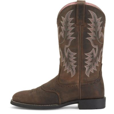 Ariat Heritage Stockman Koyu Kahverengi Western Csizma Bayan (33240-203)